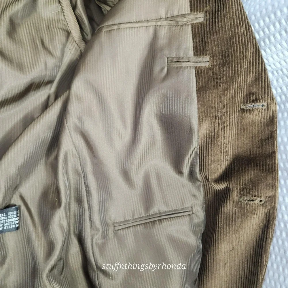 Vintage New With Tags Calvin‎ America Men's Brown Corduroy Blazer Sport Coat 40S